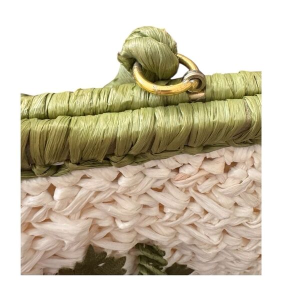 Vintage Magid 1960's White Rafia Straw Purse With Strawberries Made in Japan - Picture 8 of 12